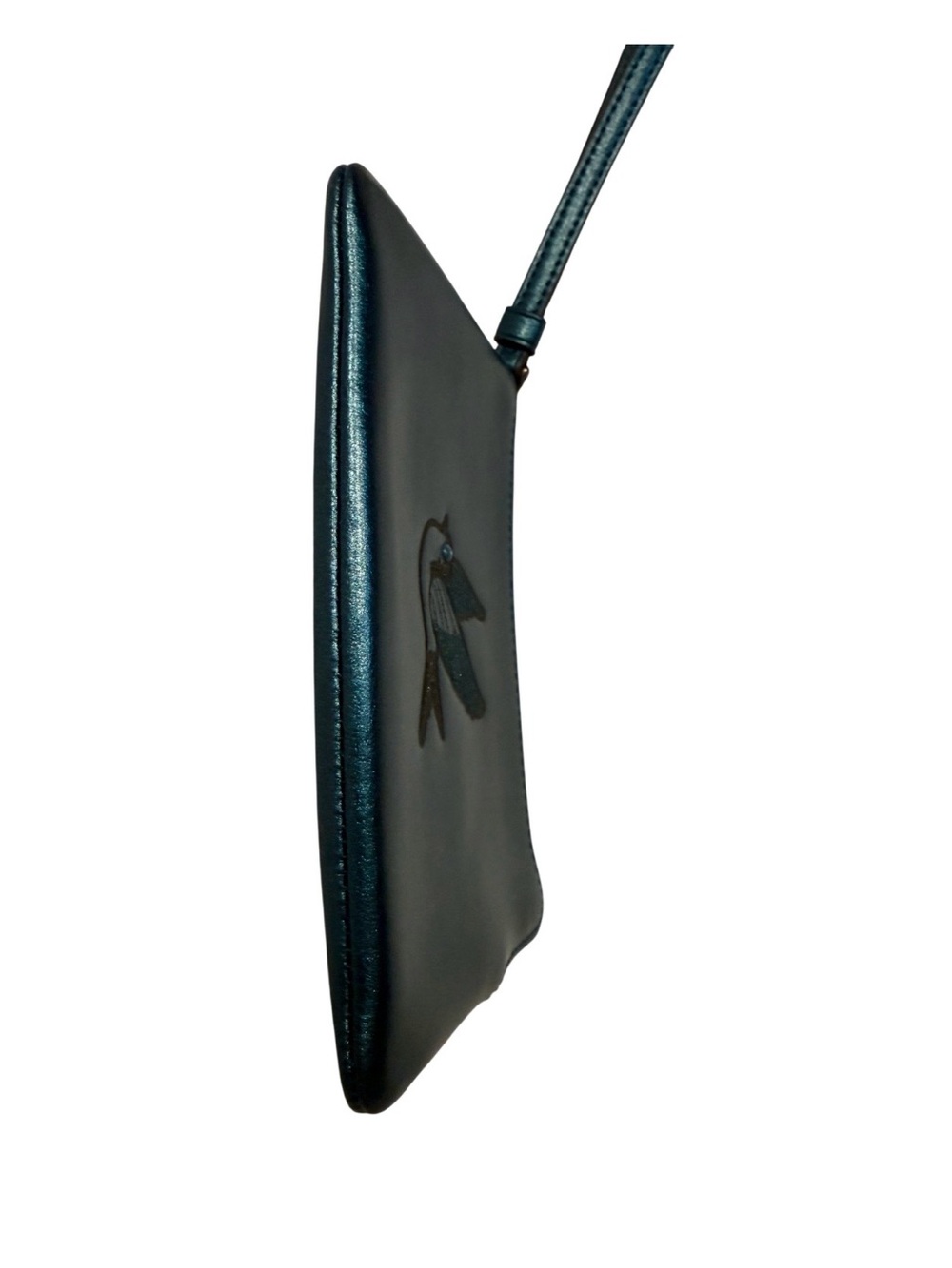 Coach sparrow bird teal metallic limited edition rare corner zip wristlet - Picture 6 of 6